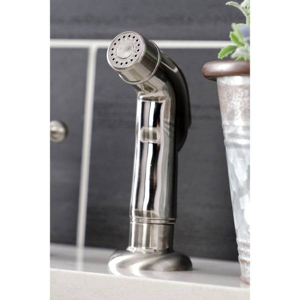 KB4728BXSP Two-Handle Centerset Kitchen Faucet With Side Sprayer, Brushed Nickel